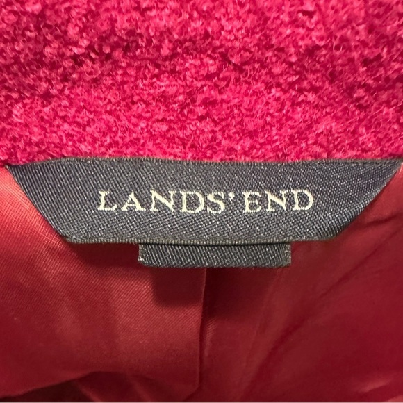 Lands’end Pink Wool Blend, Ladies Pea Coat, Size 10 with two pockets - Picture 7 of 10